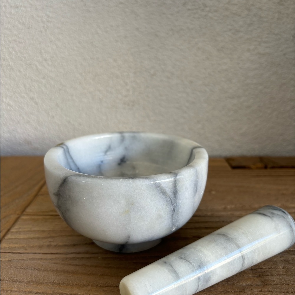 French Kitchen Marble Mortar and Pestle Set